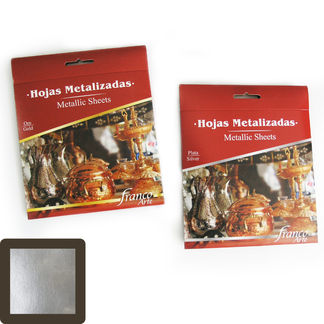 Hojas metalizadas sobre 25 Hojas 14x14cm