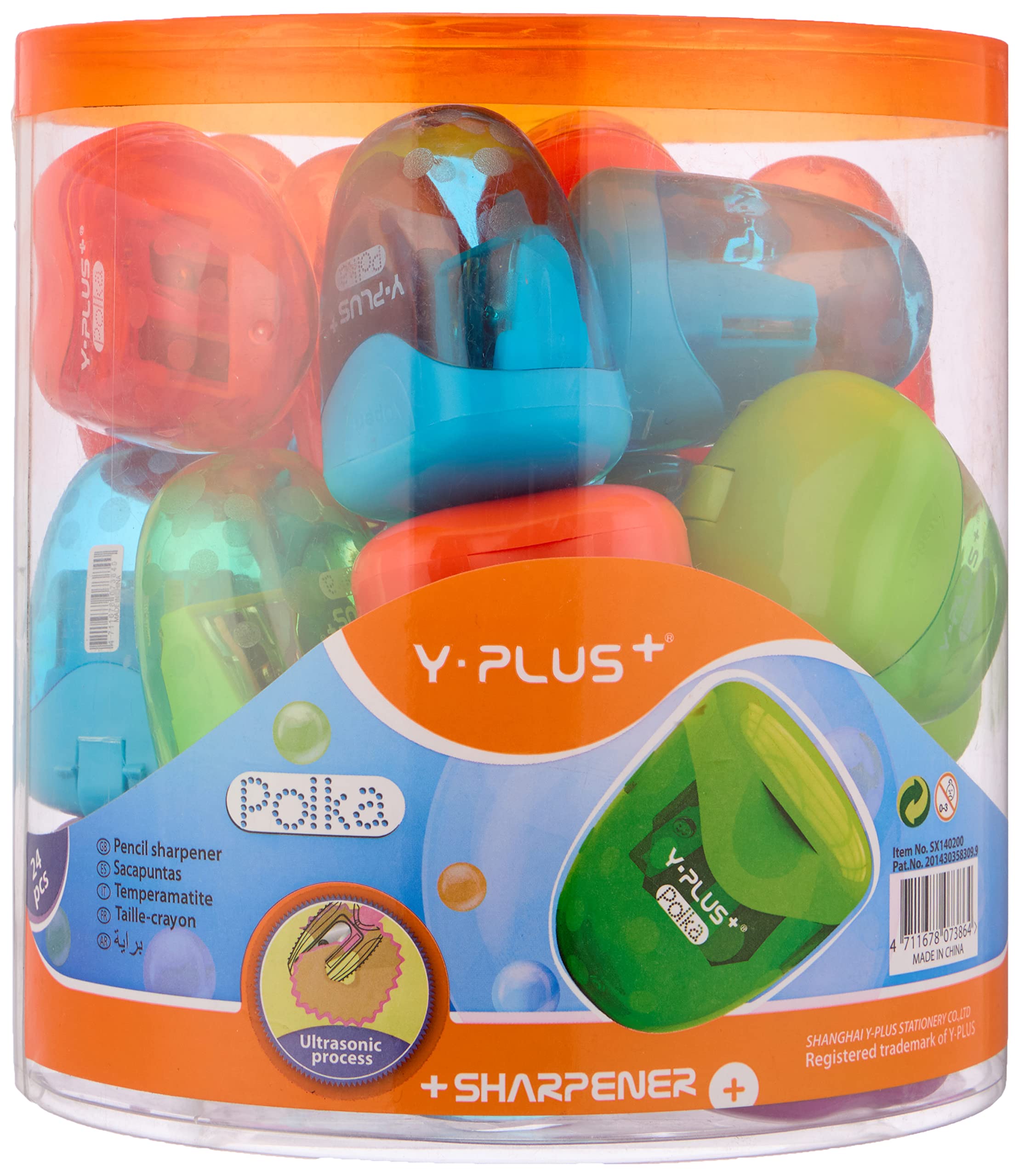 Pote Sacapuntas Polka Doble Servicio x24