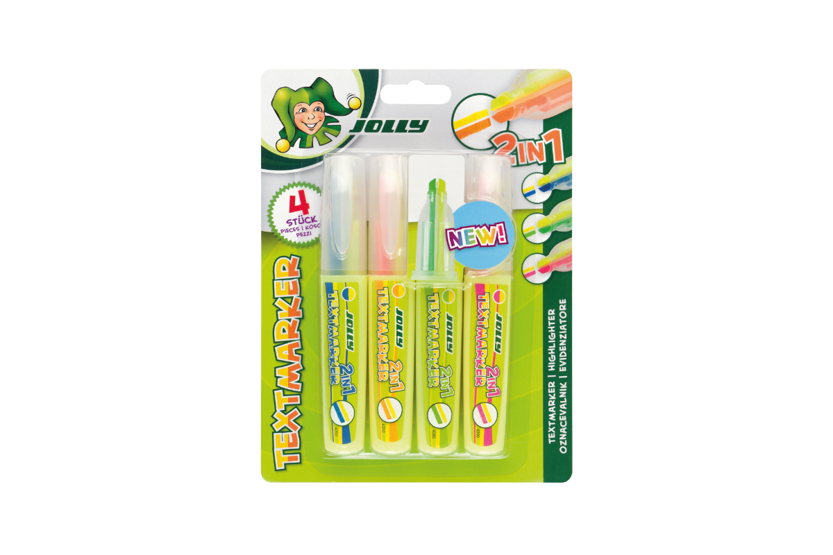 Resaltador 2 en 1 Blister x4 Jolly