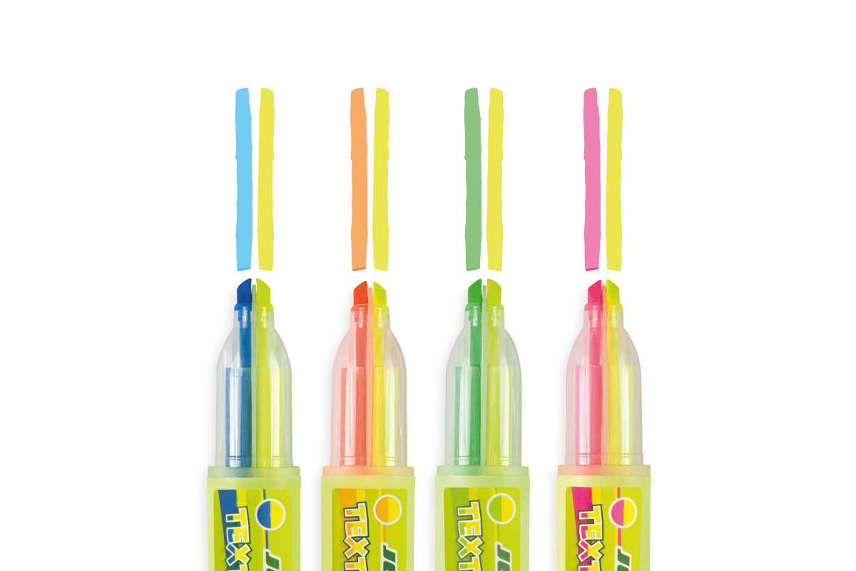 Resaltador 2 en 1 Blister x4 Jolly