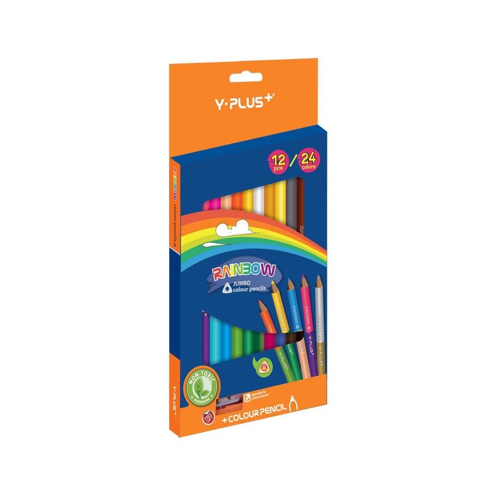Lápices de Colores Jumbo Rainbow Bicolor x12