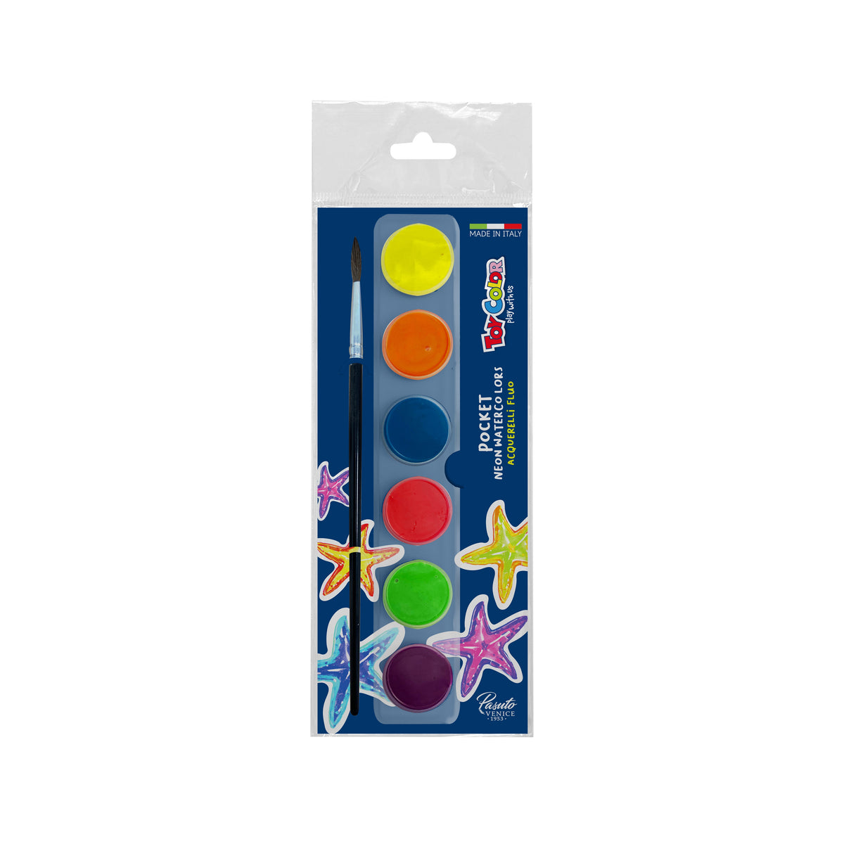 SET POCKET DE ACUARELA FLUO NEÓN DE 6 COLORES - 22ML TOYCOLOR