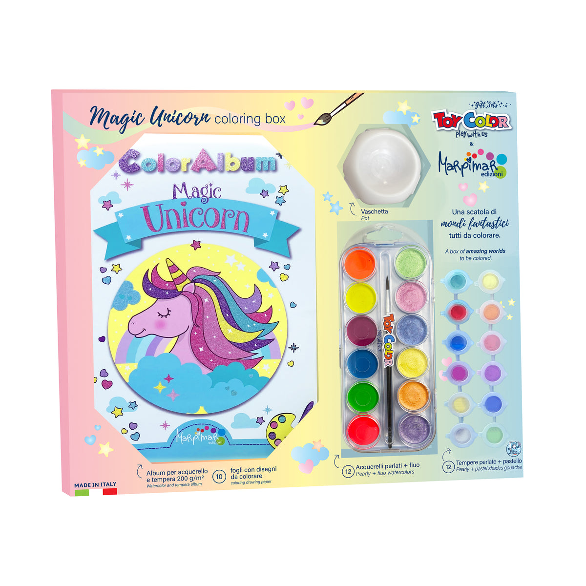 KIT DE ACUARELAS UNICORNIO MÁGICO TOYCOLOR