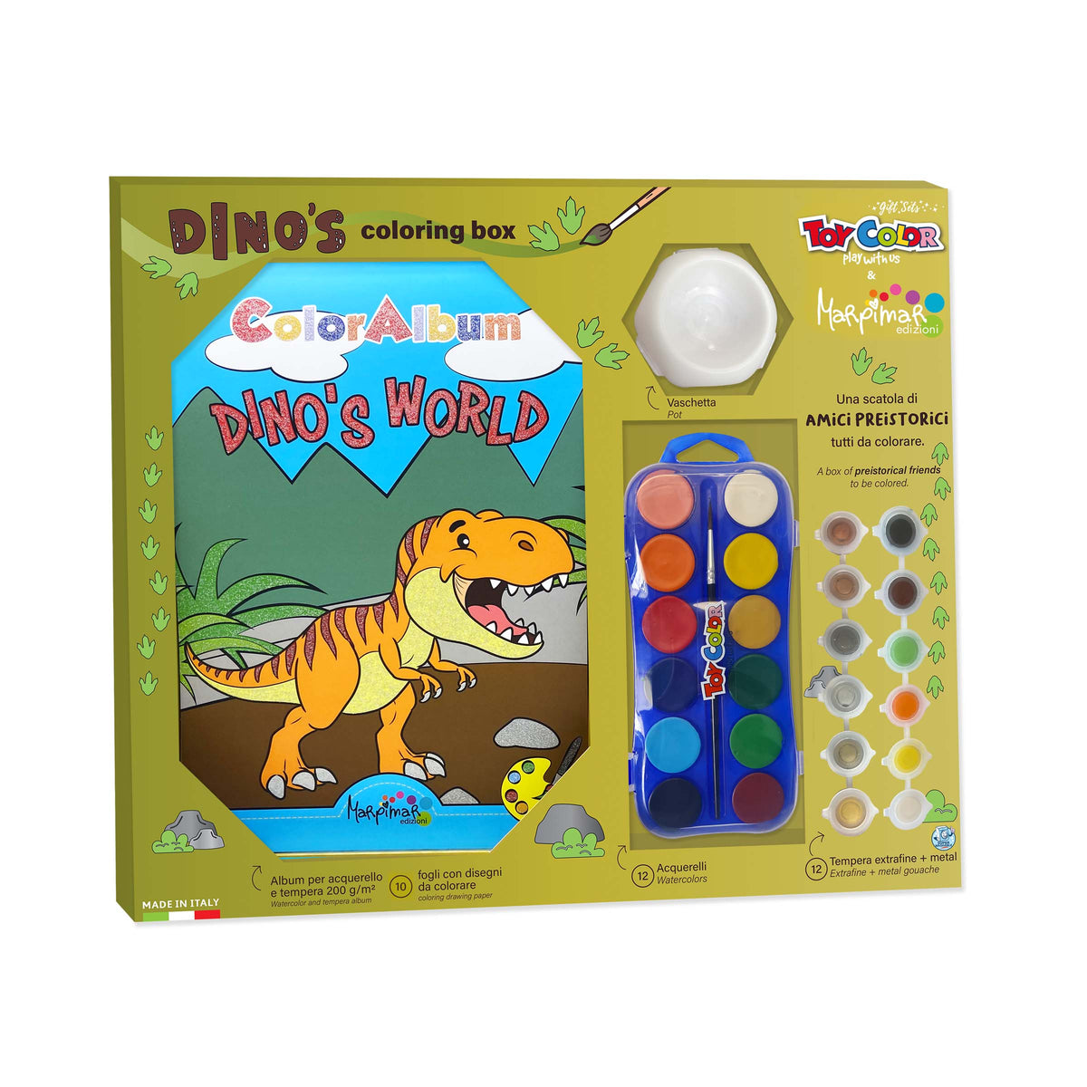 KIT DE ACUARELA DINO TOYCOLOR