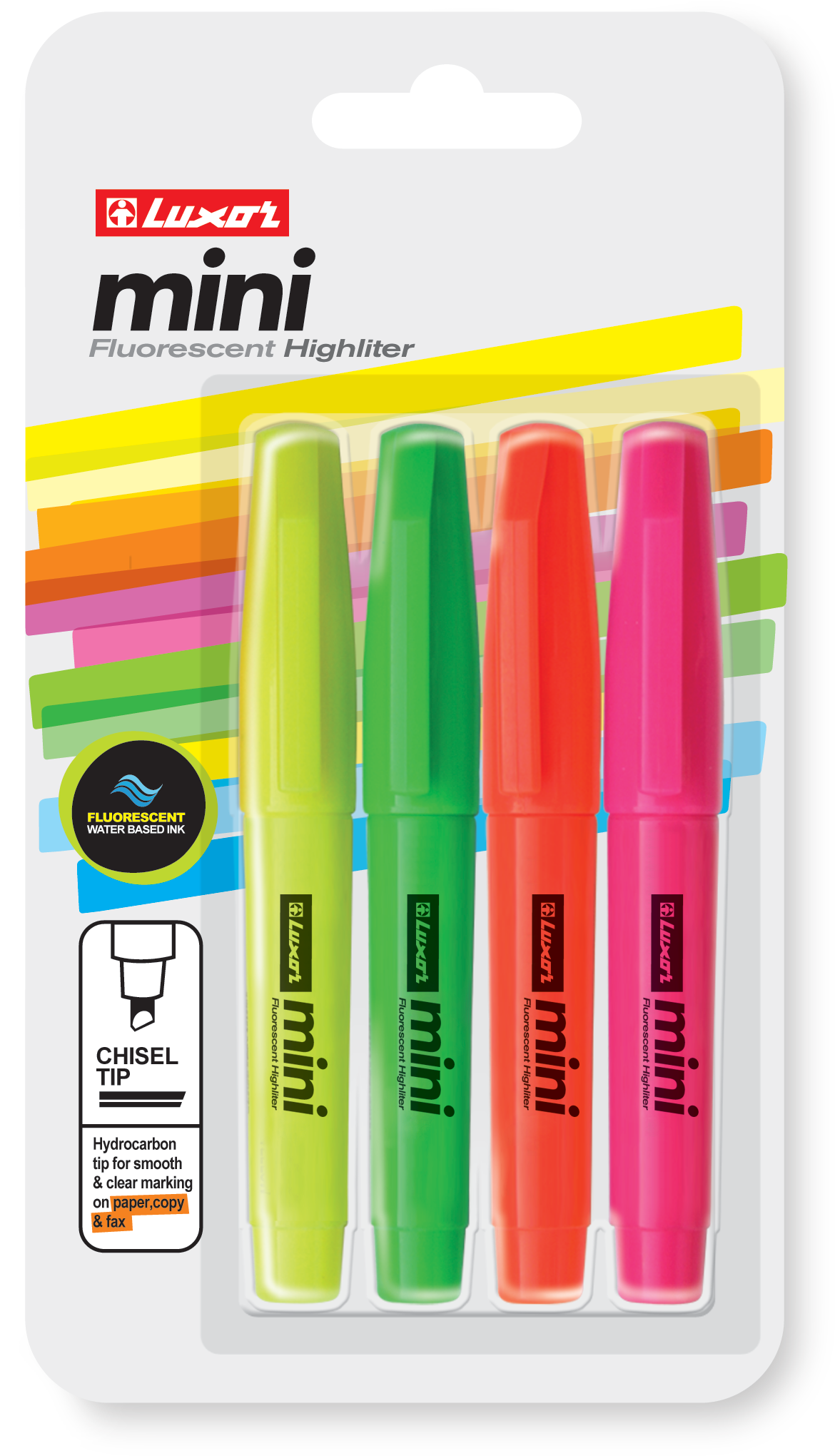 Resaltador Luxor Mini Highliter x4 Varios Colores