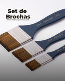 Set Brochas Sintéticas pack x3 tamaños 25/40/60 mm Franco Arte