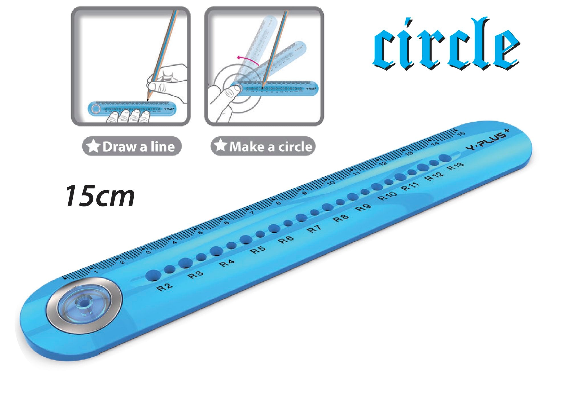 Regla Circle Y-PLUS 15cm