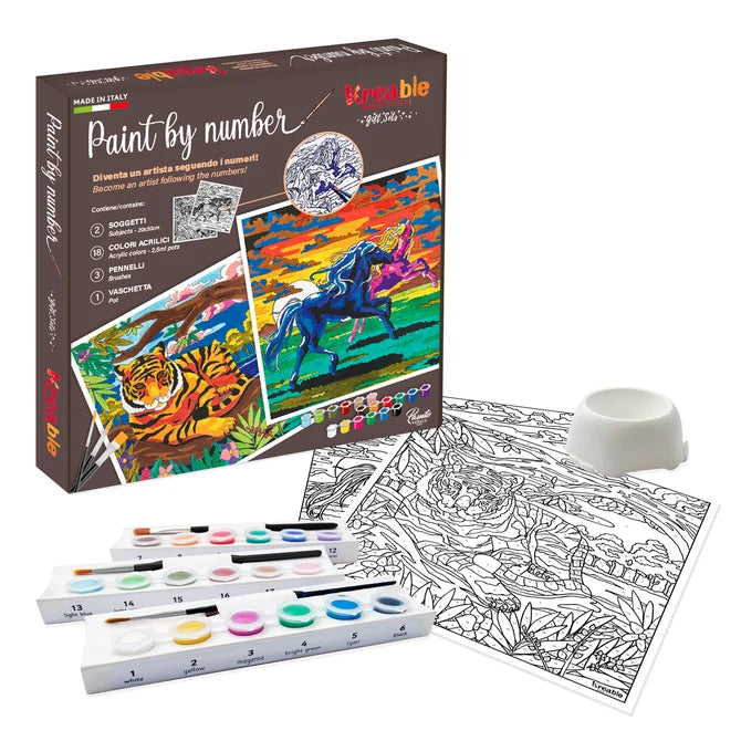 KIT DE ACUARELAS PINTANDO POR NÚMEROS KREABLE